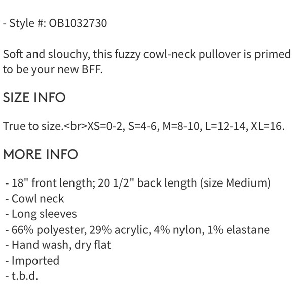 NWT! Free People BFF Cowl Neck Sweater. Various Sizes - Picture 10 of 10